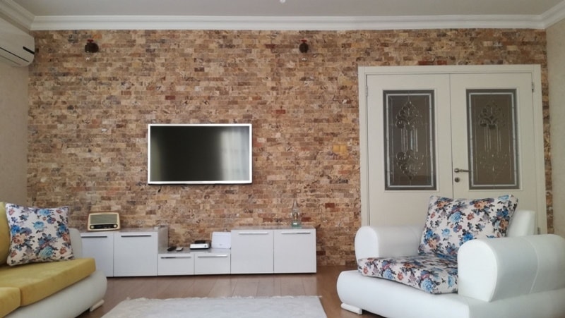 5X10Cm Scabos Doğal Taş Patlatma Mozaik Duvar Kaplaması