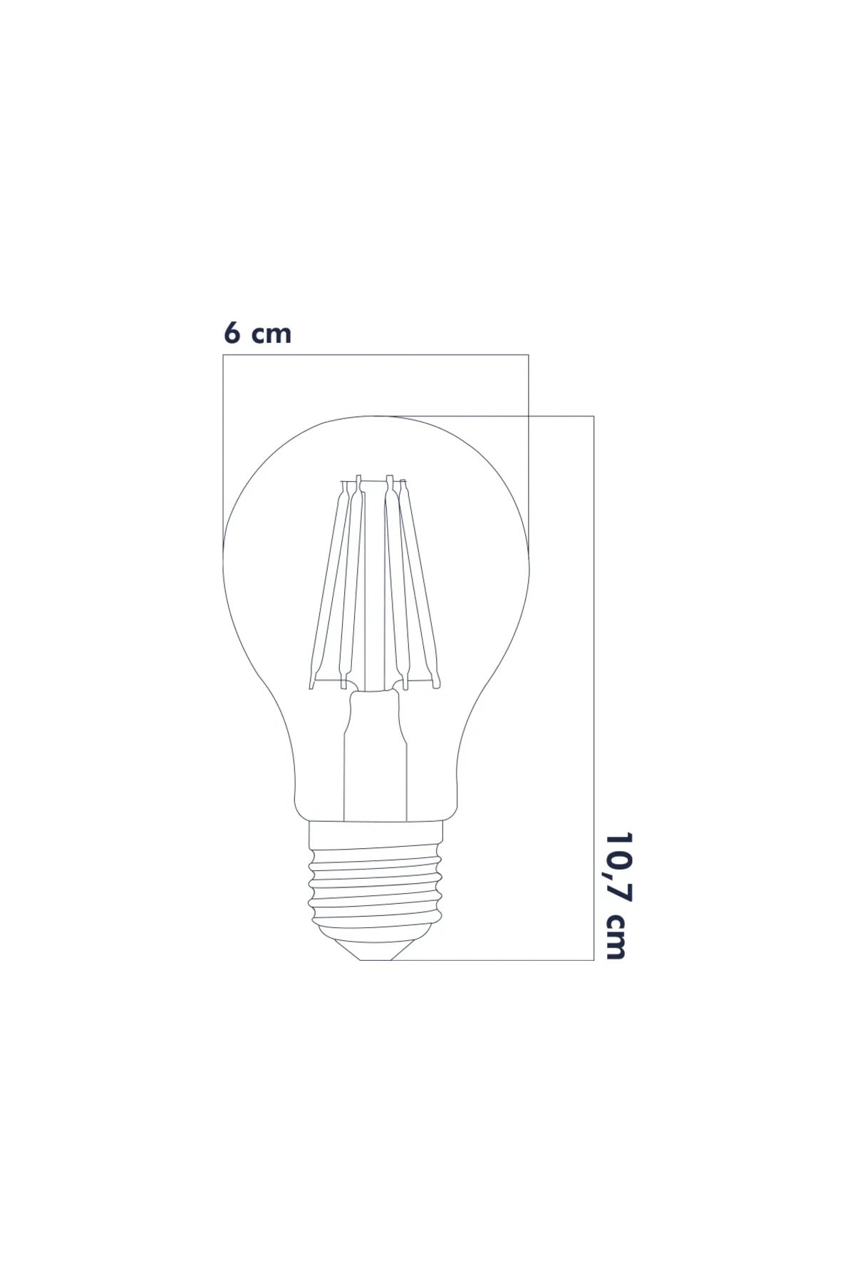 10 Adet 3 Renkli Led Filament Rustik Ampul 6W E27 A60 ERD-261