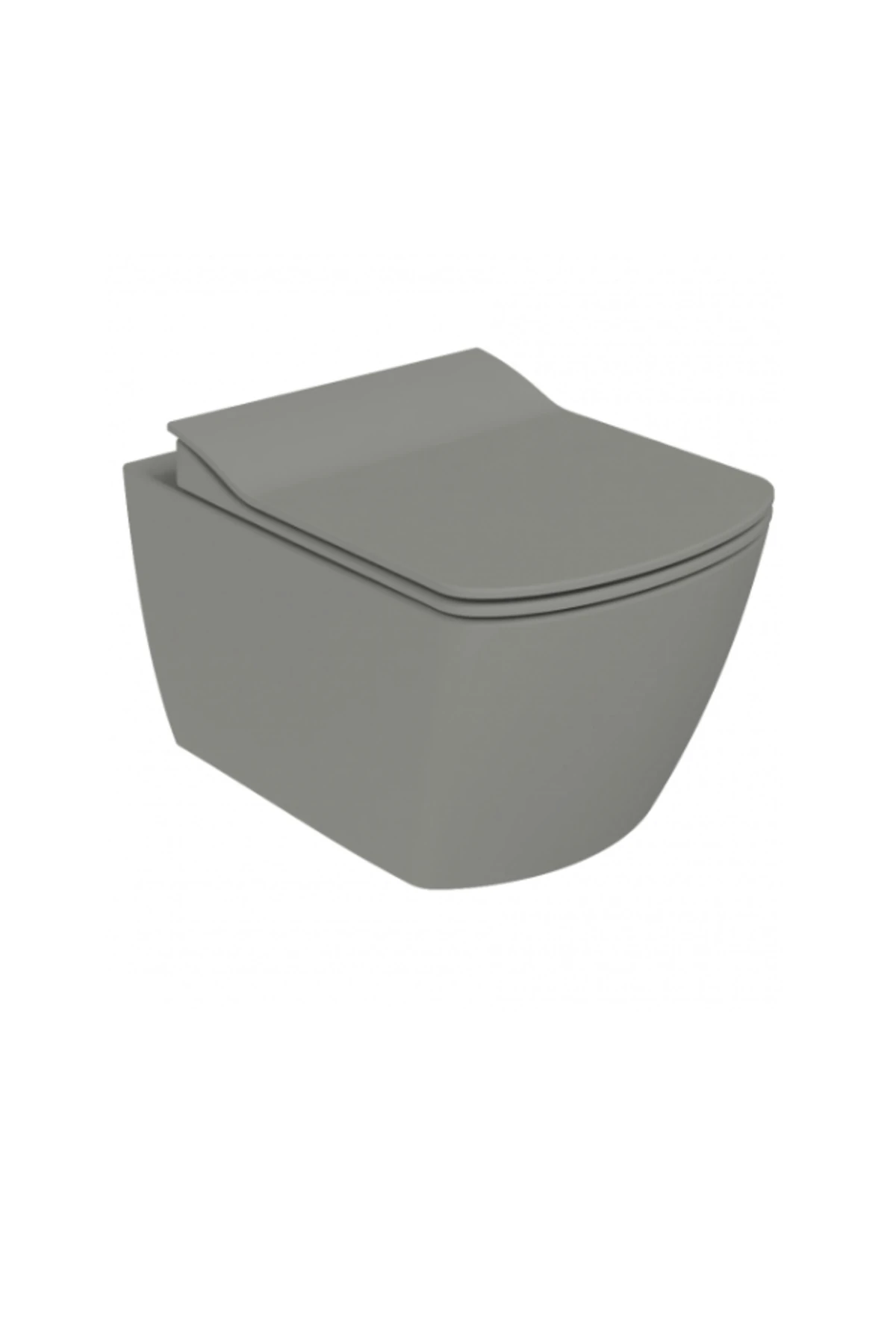 EG321 Elegant Kanalsız Duroplast Yavaş Kapanan Klozet Kapaklı Cool Grey Set