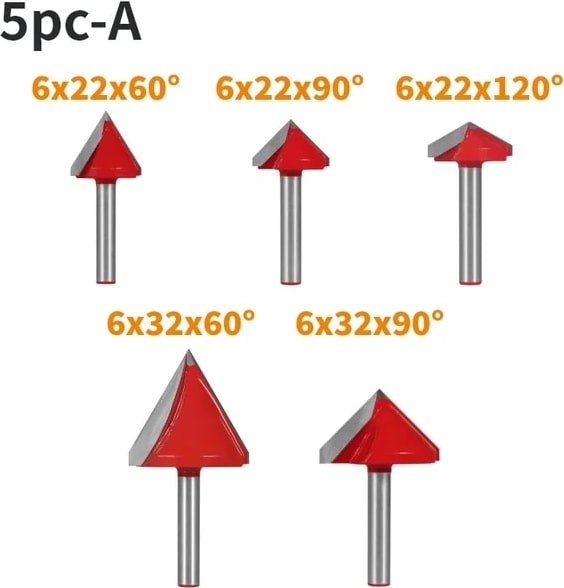 5pc-A Yusun 3D V Tipi Planya Kesici Bit Yönlendirici Bit Cnc Katı Karbür Kesiciler Ağaç Işleme Freze Kesicisi Ahşap Bit Yüz Değirmeni (Yurt Dışından)