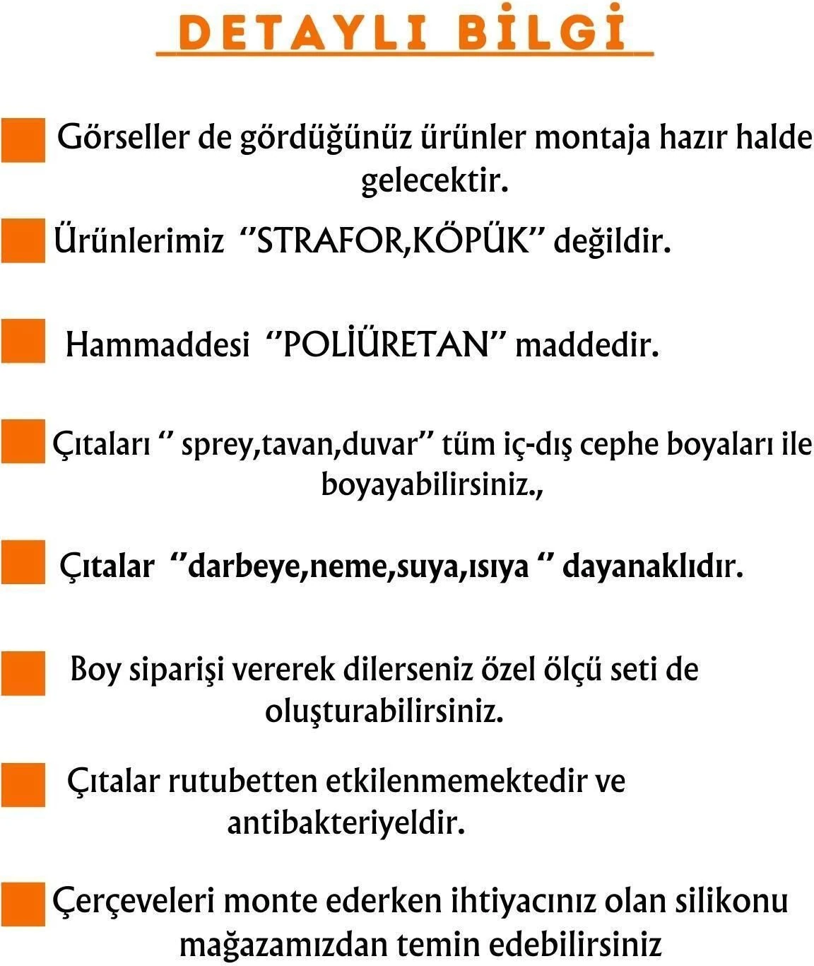 Dekoratif Boyanabilir 2,5 cm Duvar Çıtası Kesi mli Hazır Paket