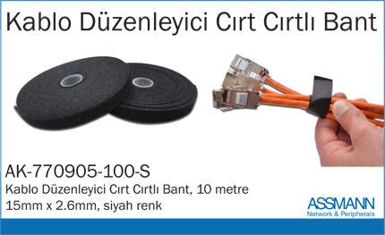 AK-770905-100-S Kablo Düzenleyici Cırt Cırtlı Bant 10 mt
