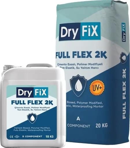 Full Flex 2k Uv Çimento Esaslı Uv Dirençli Tam Elastik Su Yalıtımı 30 kg Set