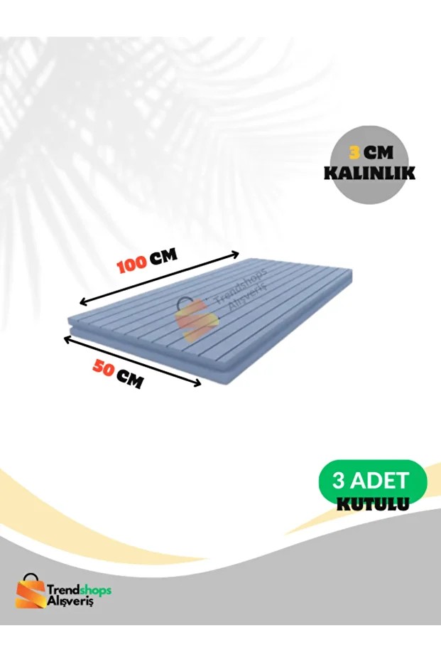 TSA - 3 Adet 3cm Strafor 28-30dansite Sert Xps Mavi Levha Köpük 50cmx100 Cm Kutulu