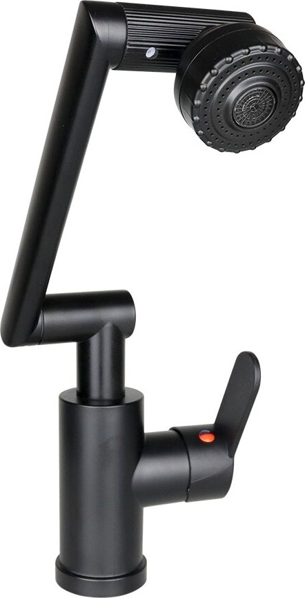 Siyah - 1080 Derece Dönebilen Çok Fonksiyonlu Musluk Batarya KTX-3307 (4767) - TGR9356-8138