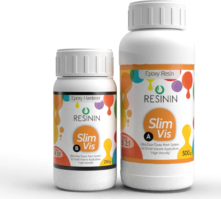 Slim Vis 750 Gr A+B Yoğun Kıvamlı Şeffaf Epoksi Reçine (500 Gr Reçine + 250 Gr Sertleştirici)faf Epoksi Reçine