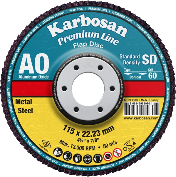 KARBOSAN 115X22.23 Premium Line Ao Sd Flap Disk Zımpara 80 Kum 982985