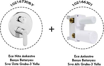 Nita Ankastre Banyo Bataryası 2 Parça Set / 3 Yollu (102167308-Y+102166301)