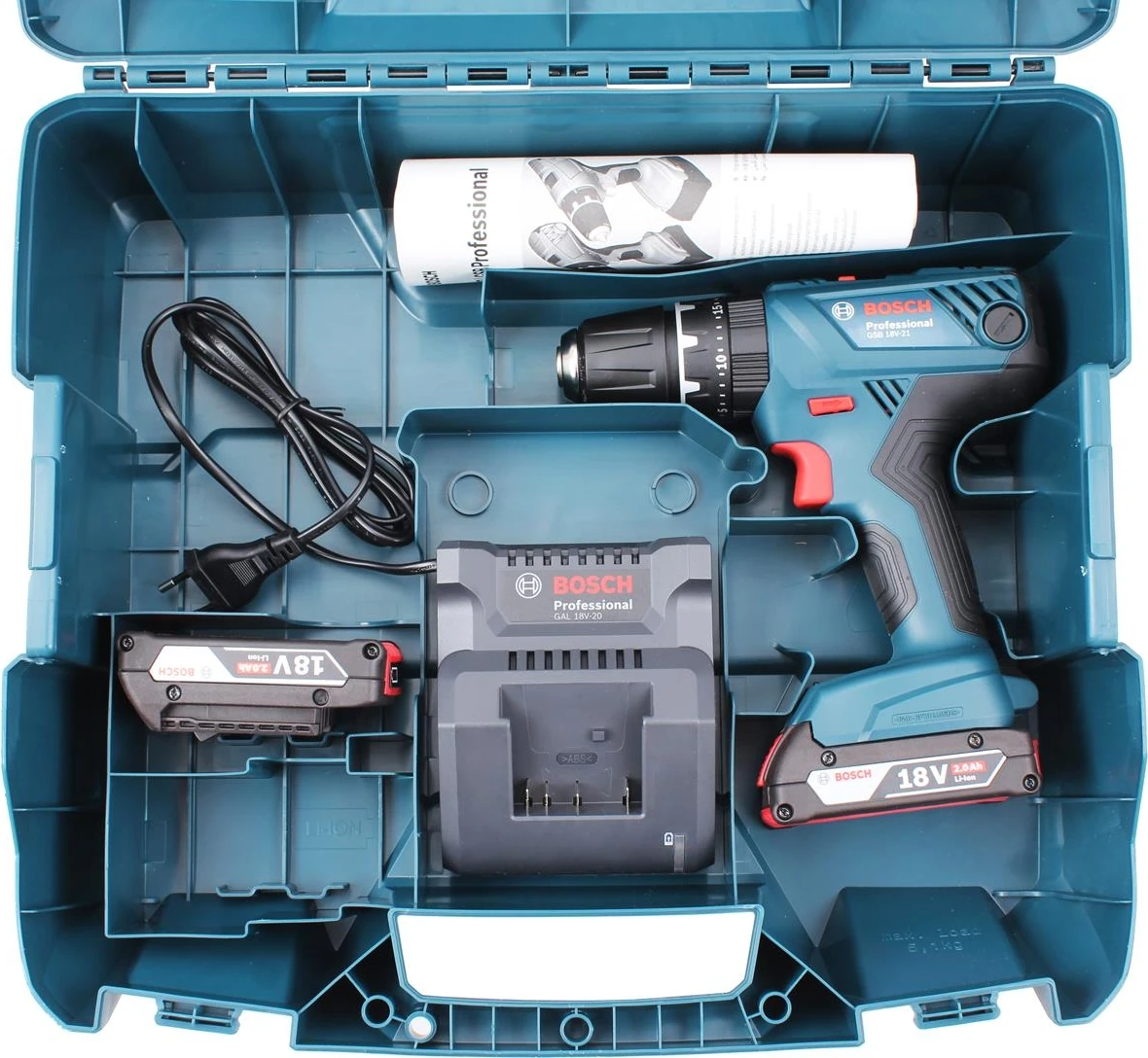 Gsb 18V-21 Akülü Darbeli Vidalama 2AH ve 63 Parça Aksesuar Seti