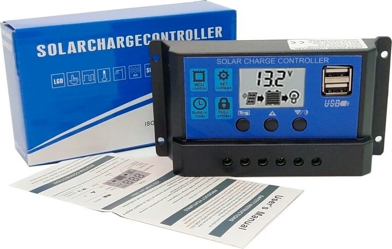 Güneş Paneli Solar Şarj Kontrol Cihazı 20A LCD Ekranlı Akü Regülatörü