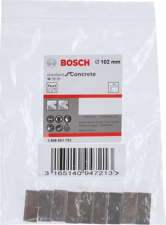 BOSCH - Standard Seri Sulu Elmas Karot Ucu Segmanı 102MM 1 1/4'' 9'lu