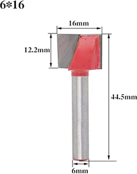 6X16 6mm Shank Yüzey Planya Alt Temizleme Kesici Ahşap Freze Cnc Kesici Gravür Bıçağı Yönlendirici Bit Ağaç Işleme Aleti (Yurt Dışından)
