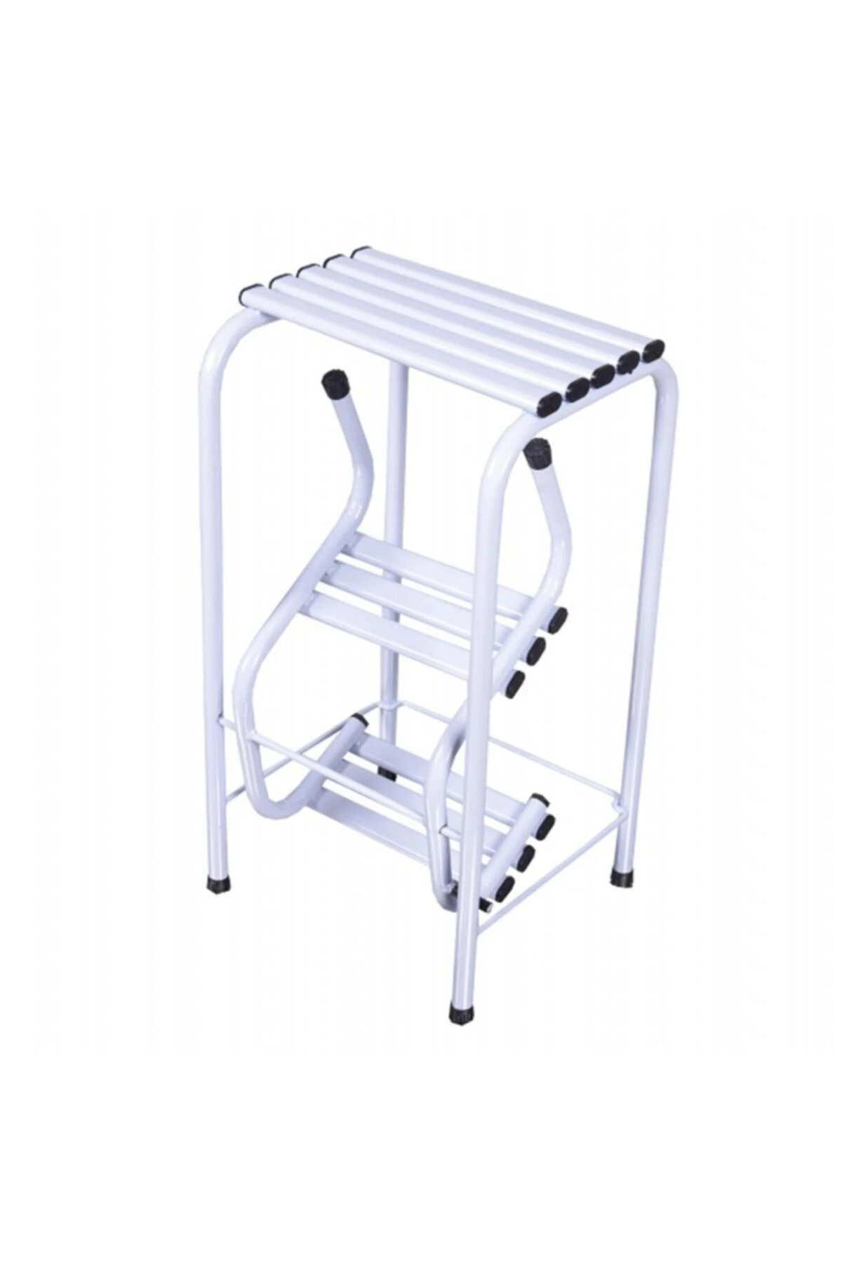 3 Basamaklı Tabureli Merdiven Katlanır Metal Ev Merdiveni