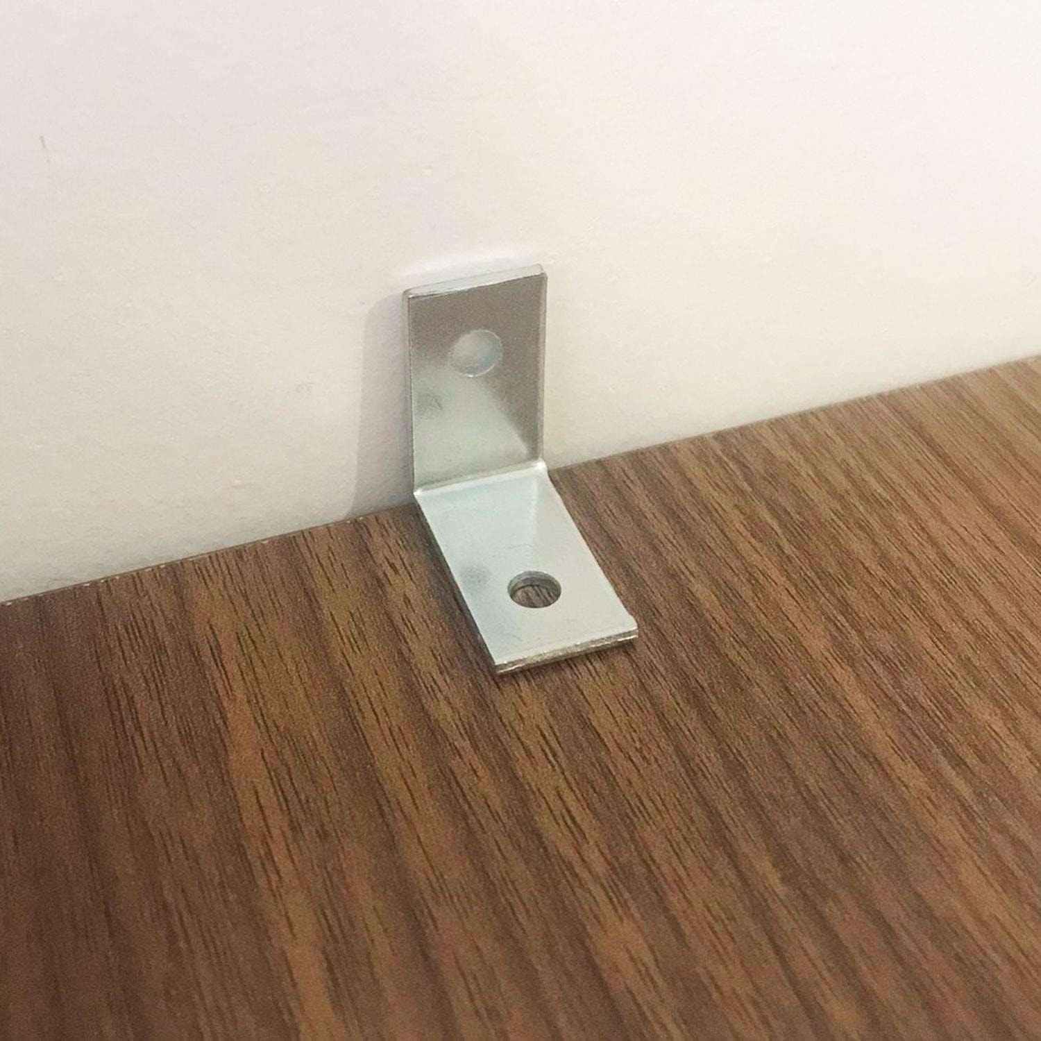 12 Adet Mobilya Eşya Dolap Duvar Sabitleyici Köşe Bağlantı L Demir Gönye Deprem Güvenliği 25 x 25 x 15 mm