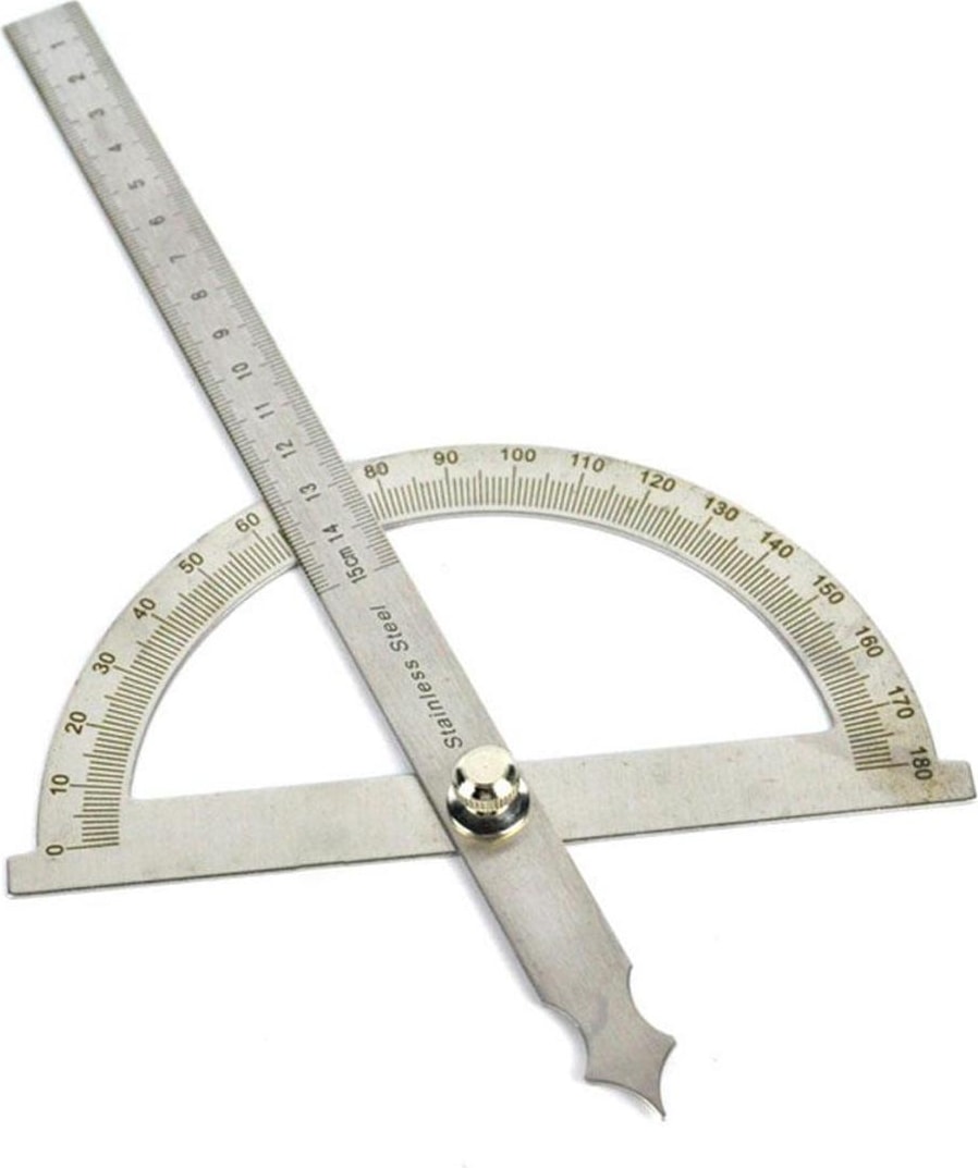 Açı Bulucu Kolları Iletki 0-180 Derece Paslanmaz Çelik Açıölçer Cetvel 14 cm Açı Aracı (Yurt Dışından)