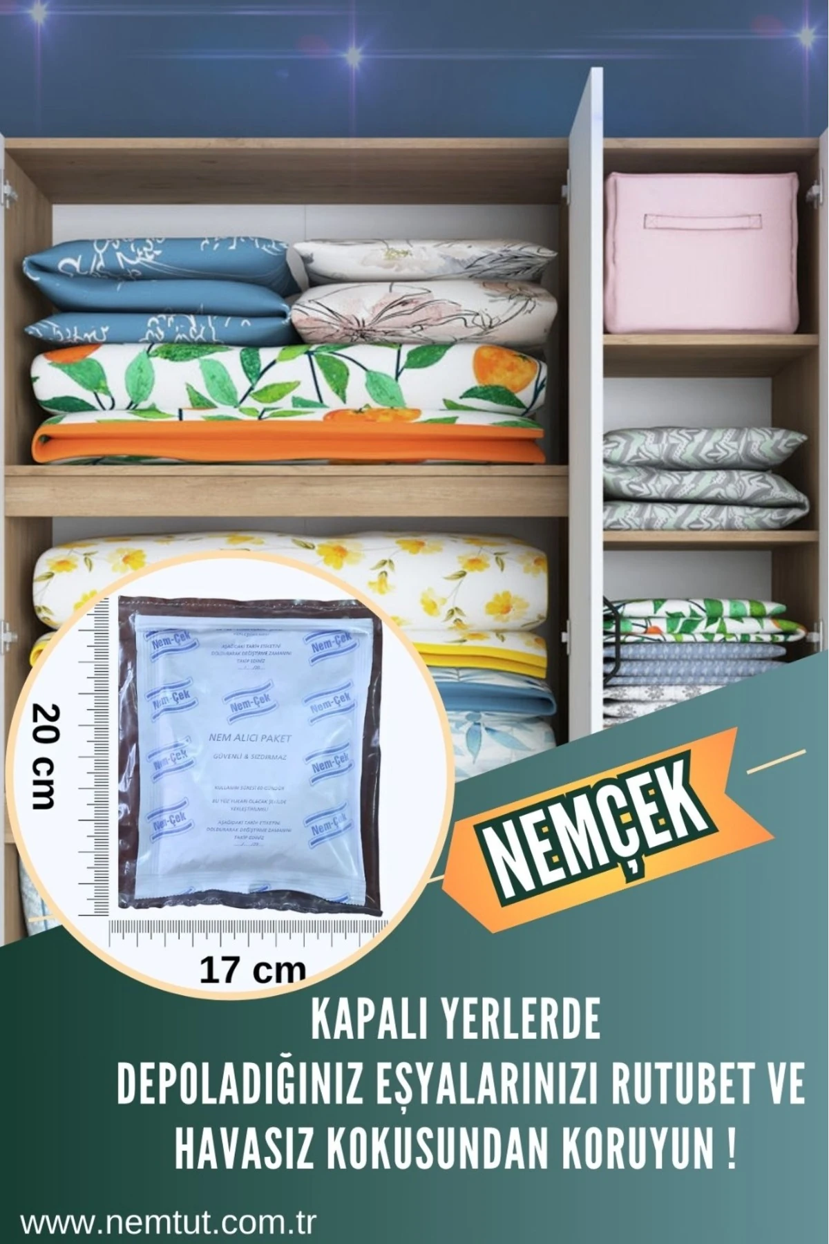 Ev Nemçek, Nem Alıcı Tutucu Rutubet Giderici Önleyici Korozyon Önleyici Koku Giderici 250 gr 1 Paket