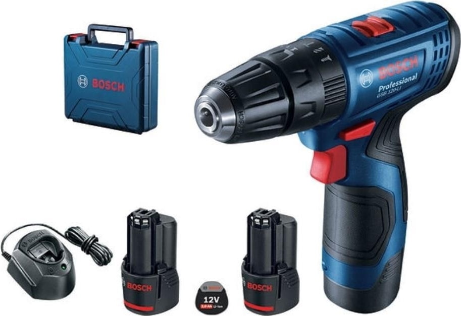 BOSCH Gsb 120-LI Profesyonel 12 Volt 2,0 Ah Çift Akülü Darbeli Delme Vidalama