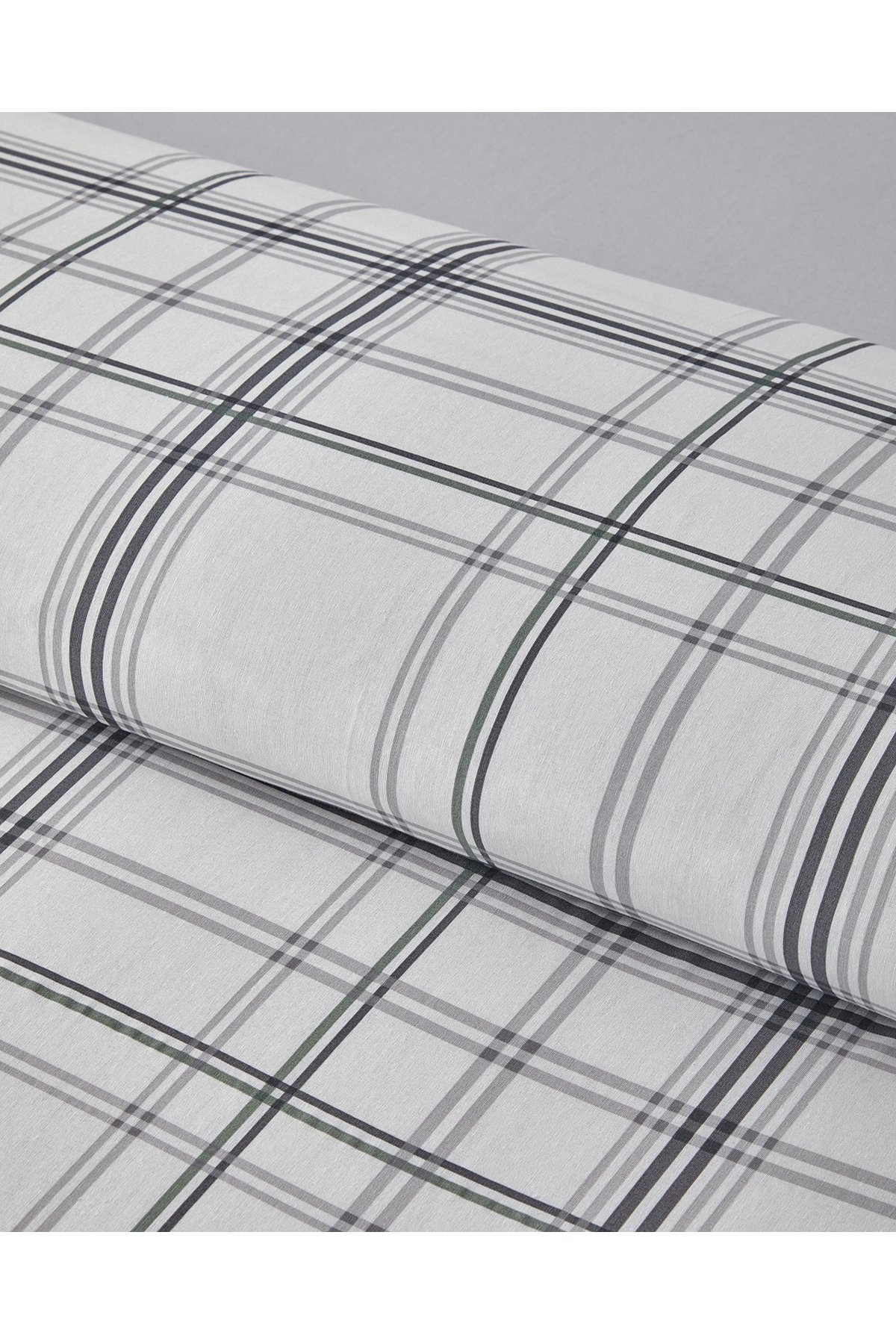 Graphic Grid Kolay Ütülenir Çift Kişilik Nevresim Takımı 200x220 cm Gri
