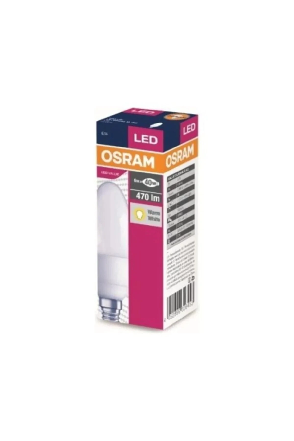 Led Value 4.9w Mum Sarı Işık E-14 Ampul 470 Lm (1 Adet)