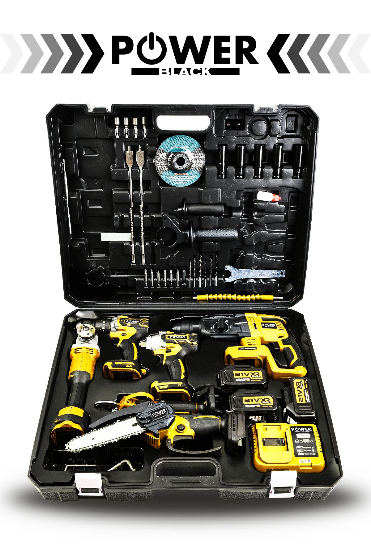 Profesyonl 6 Lı Set Şarjlı Hilti Şarjlı Taşlama Şarjlı Darbeli Matkap Dal Budama Makası Ve Testeresi