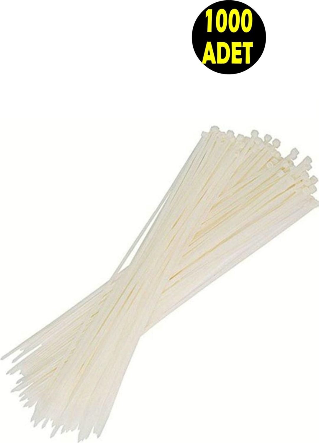 1000 Adet Beyaz Elektrik Kablosu Kablo Bağı Klips Plastik Kelepçe Cırt Cırt Kelepçe 25 Cm-3.6 mm