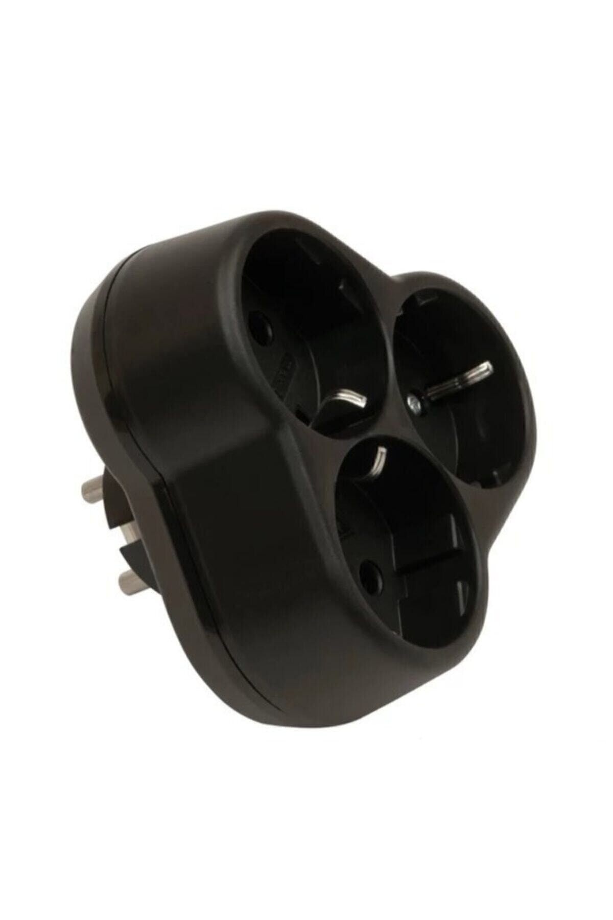 Siyah Yonca Üçlü Topraklı Fiş Priz