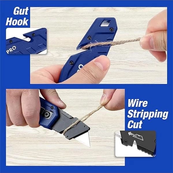 WP211008 Profesyonel Katlanır Çok Amaçlı Rötuş Maket Bıçağı + 10 Adet Yedek Bıçak