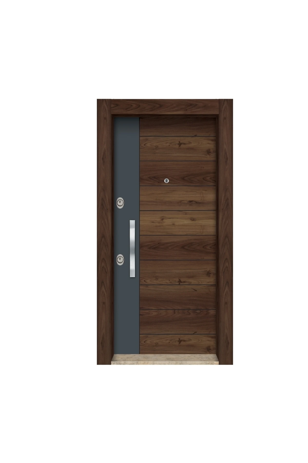 Tez3598 Ahşap Çelik Kapı Daire Giriş Kapısı Gizli Ayarlı Tırnaklı Sistem