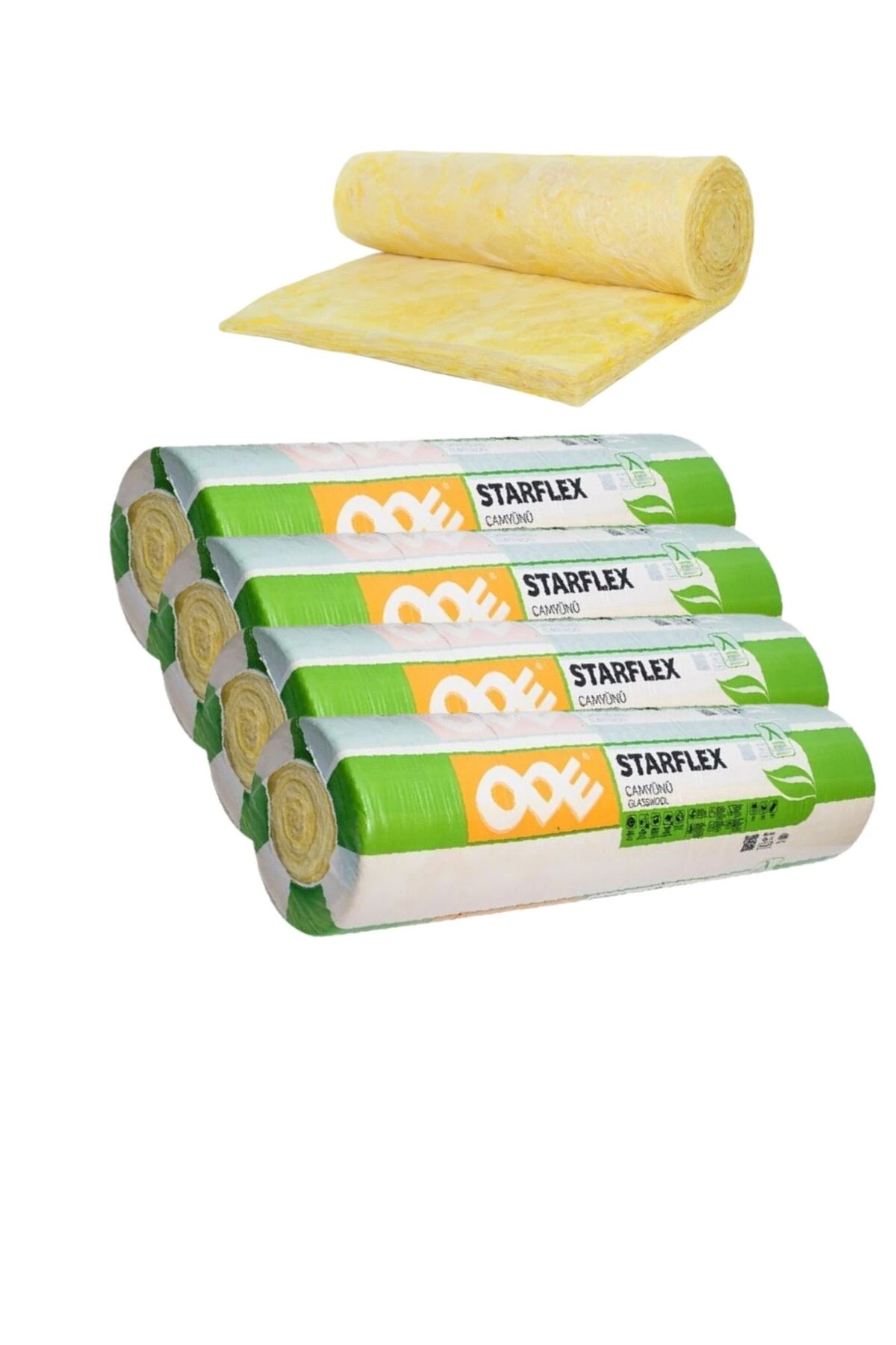 Cam Yünü İzocam Çatı Şiltesi Folyosuz 4 Adet, 10cm Kalınlık, 38,4m2 Alan Kapatır