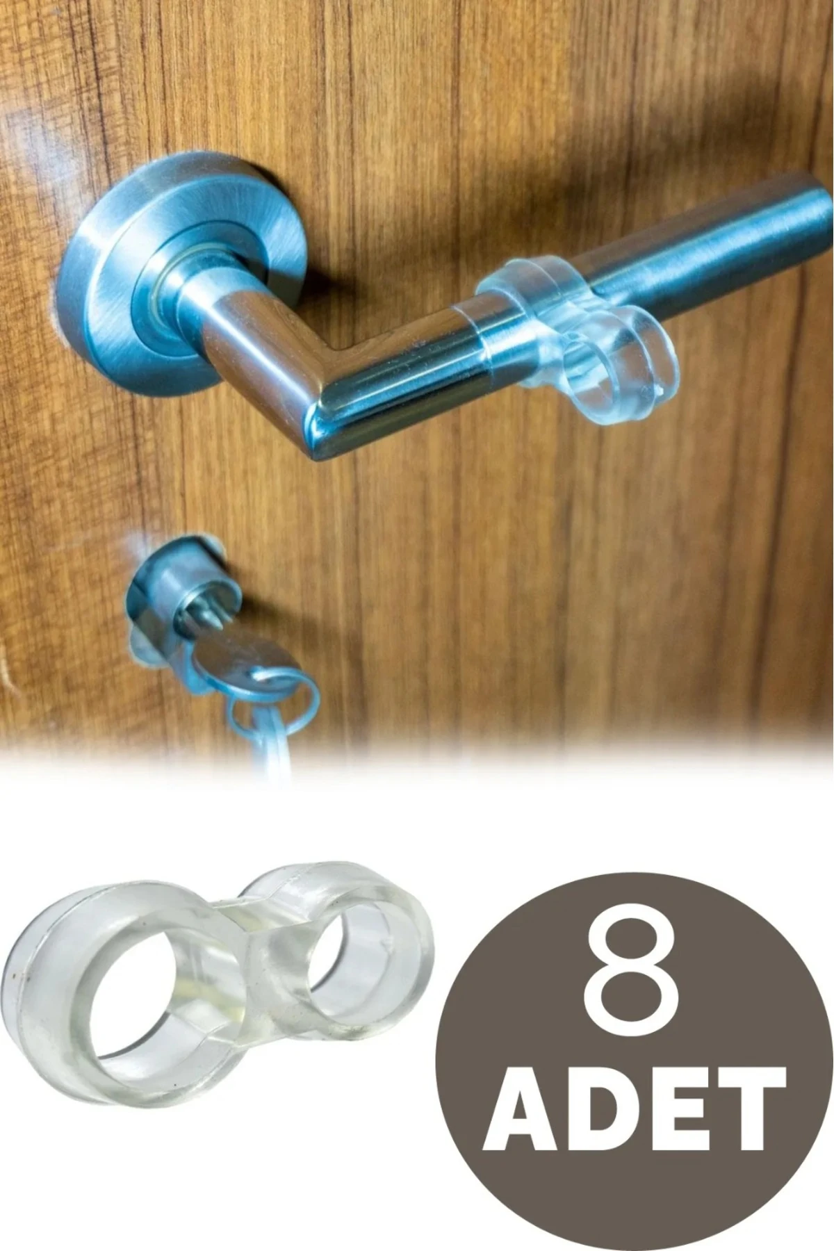 8 ADET Kapı Kolu Stoperi ve Pencere Kolu Stoperi Şeffaf Silikon Kapı Stoperi Kapı Kolu Tamponu