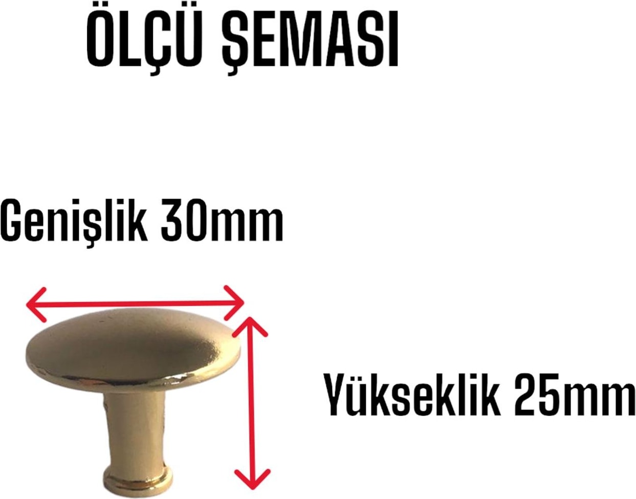 8 Adet Düz Düğme Altın Gold Kulp Mobilya Çekmece Dolap Kapak Kulbu Metal Kulp Aksesuarları Vidalı