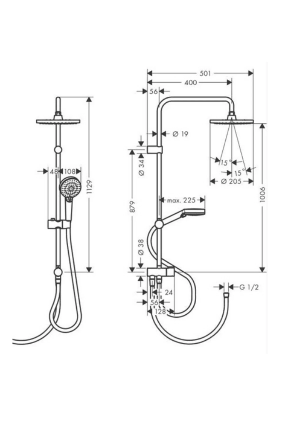 Vernis Blend Duş Kolonu Siyah 26272670