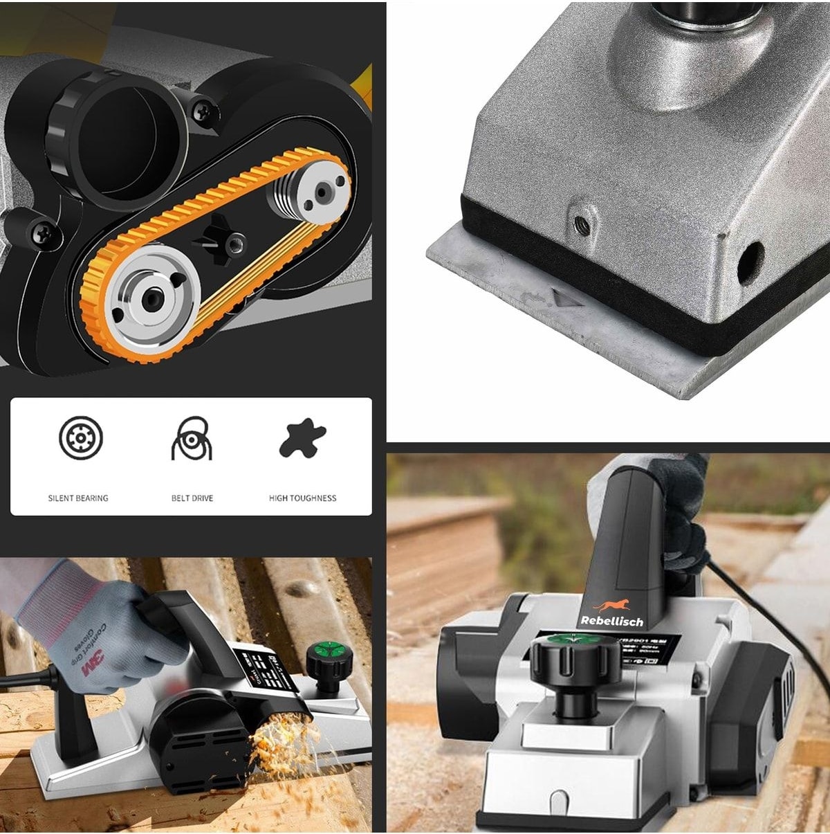 Adjective Series 7000 Watt Bakır Sargı Metal Şanzıman Çift Bıçaklı Planya Rende Makinesi