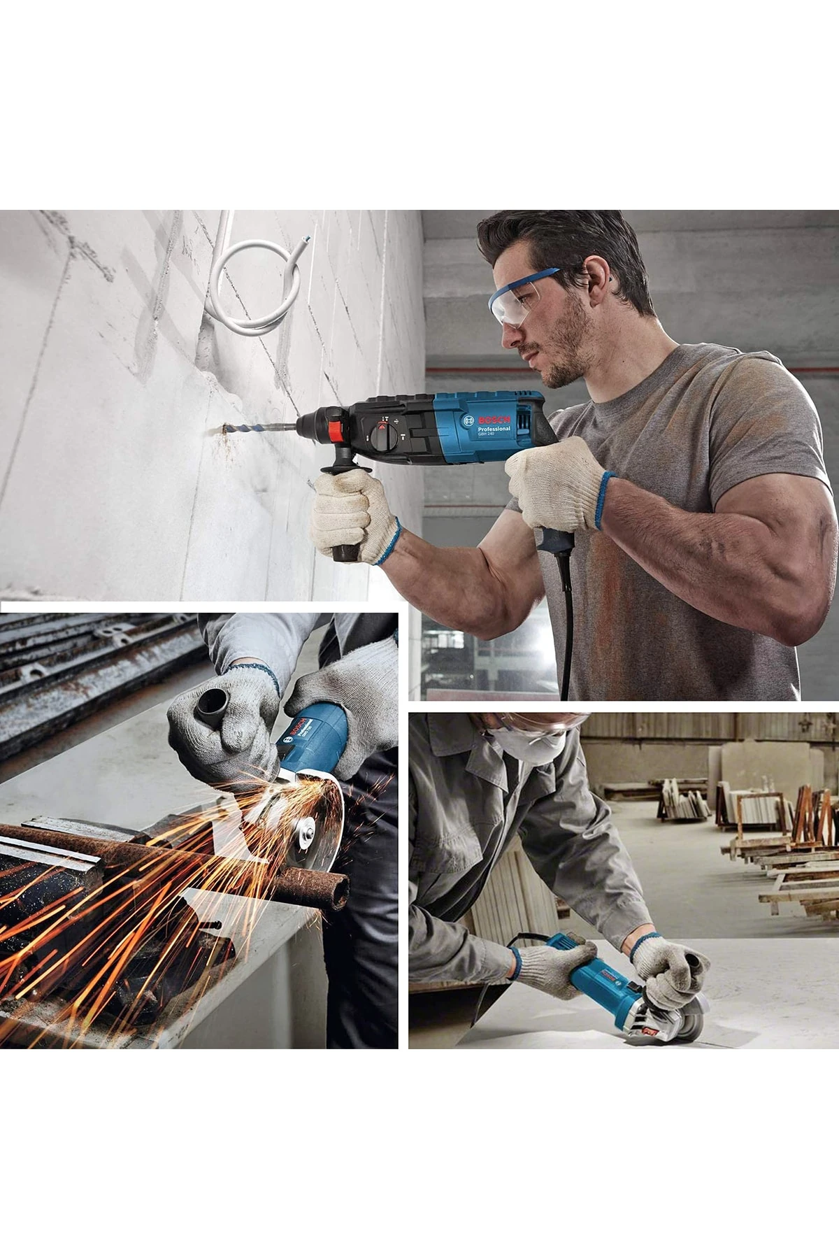 GBH 240 Kırıcı Delici + GWS 750-115 Avuç Taşlama Makinesi Carton - 0615990N1W