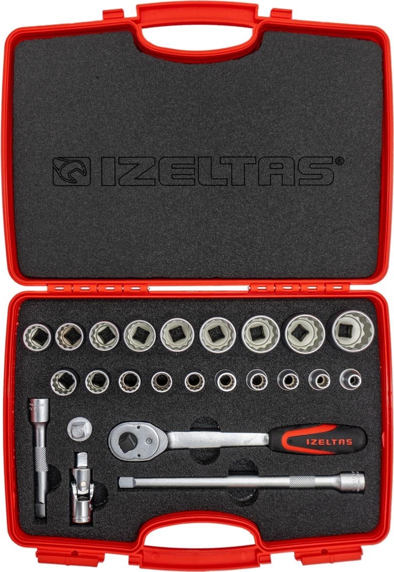 Izeltaş 1/2” On Iki Köşe Lokma Anahtar Takımı (24 Parça, Sae)