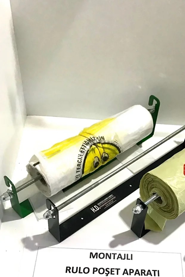 Montajlı Pratik Rulo Poşet Aparatı- Metal Boyalı Lazer Kesim..