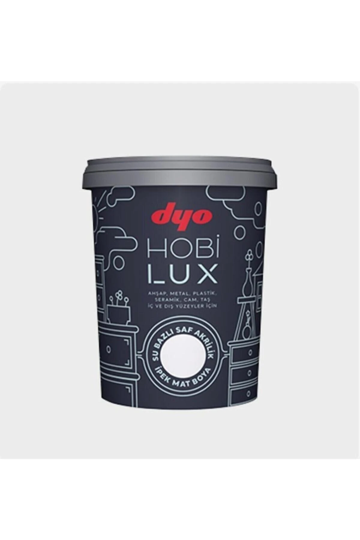 Dyo 0.4 Litre Hobilux Su Bazlı Saf Akrilik Ipek Mat Boya 7202 Zeytuni