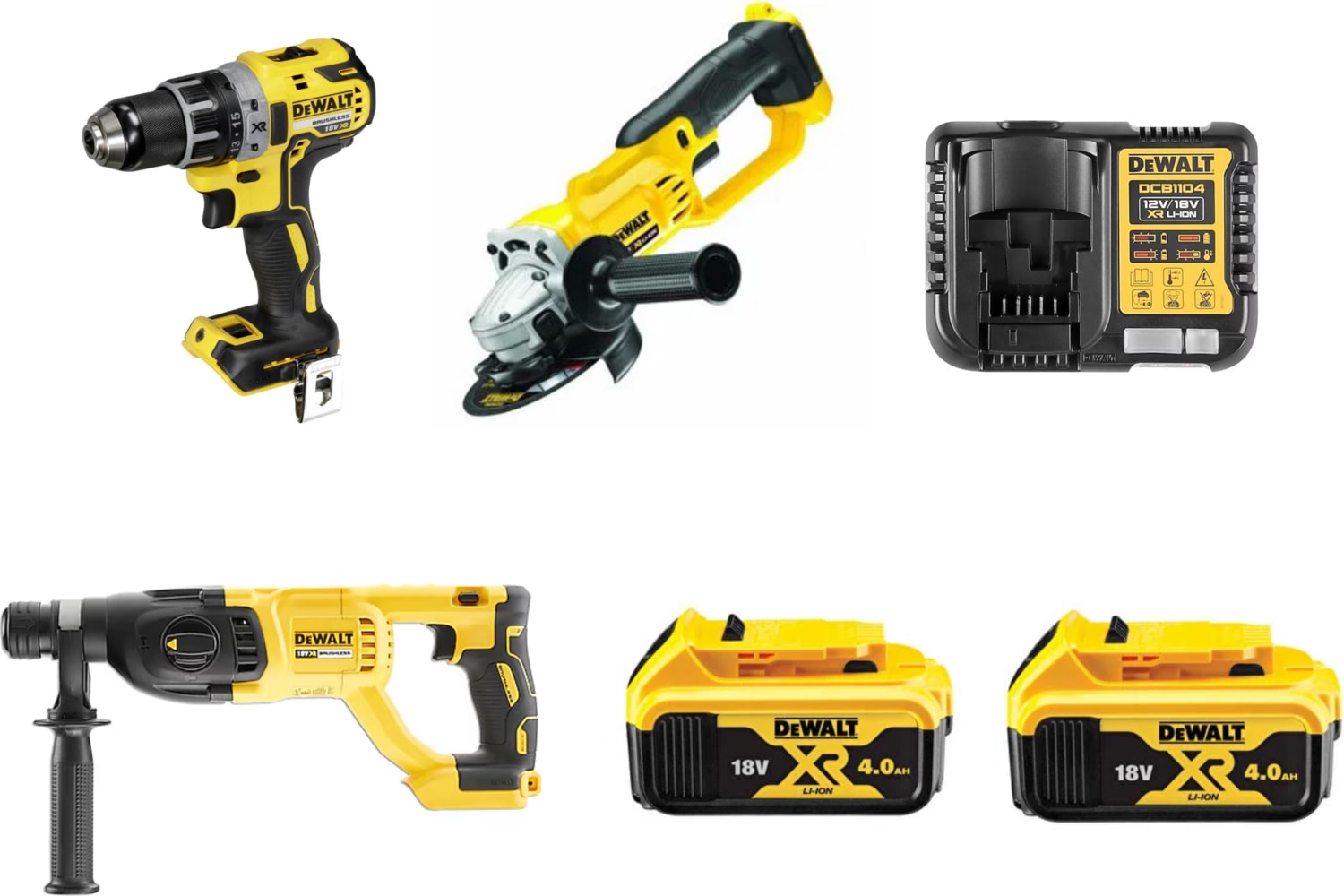 DCD791NT + DCG412NT + DCH133NT + 2 x 5 Ah Akü + Şarj Cihazı
