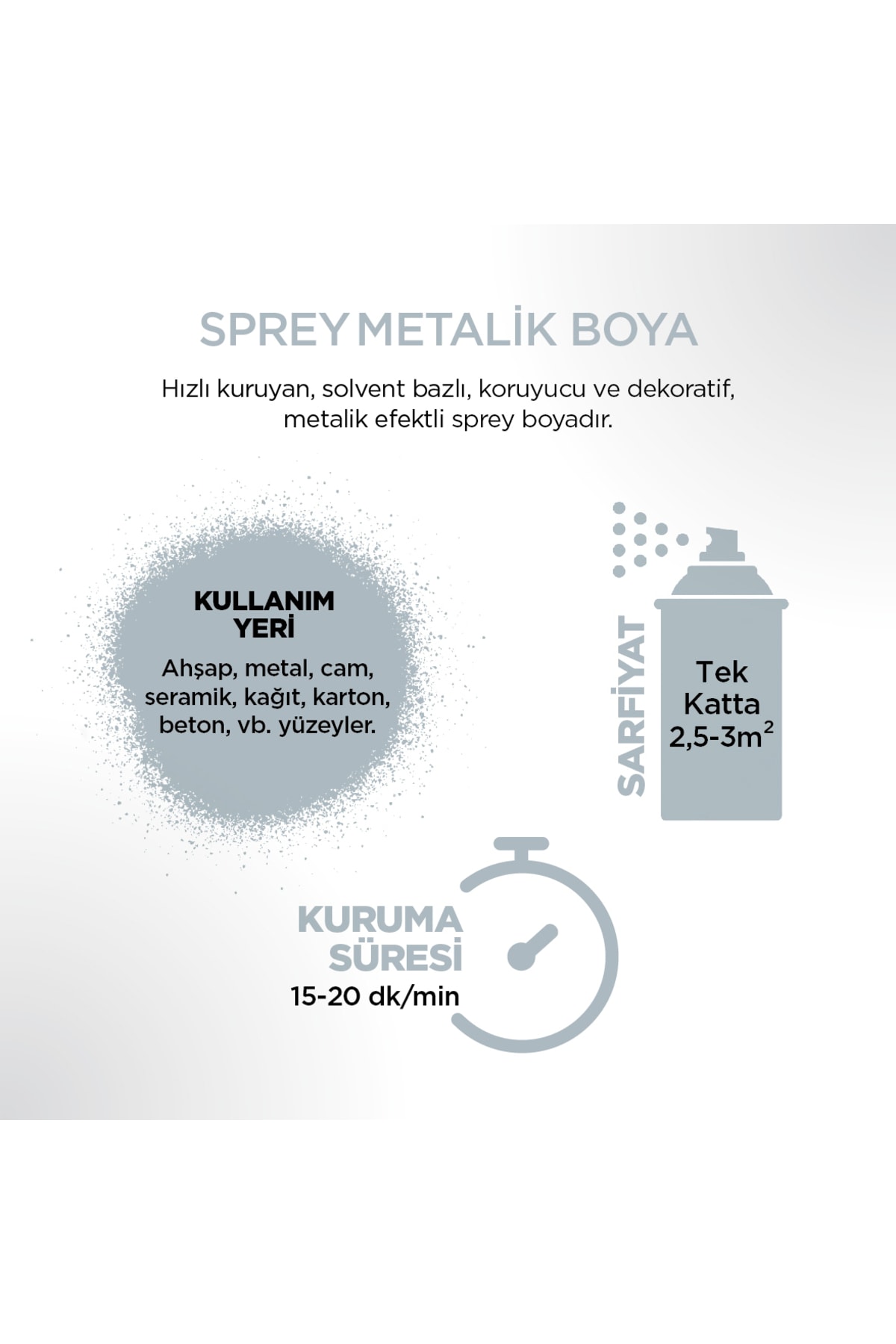 Metalik Inci Mavisi Sprey Boya 400 Ml