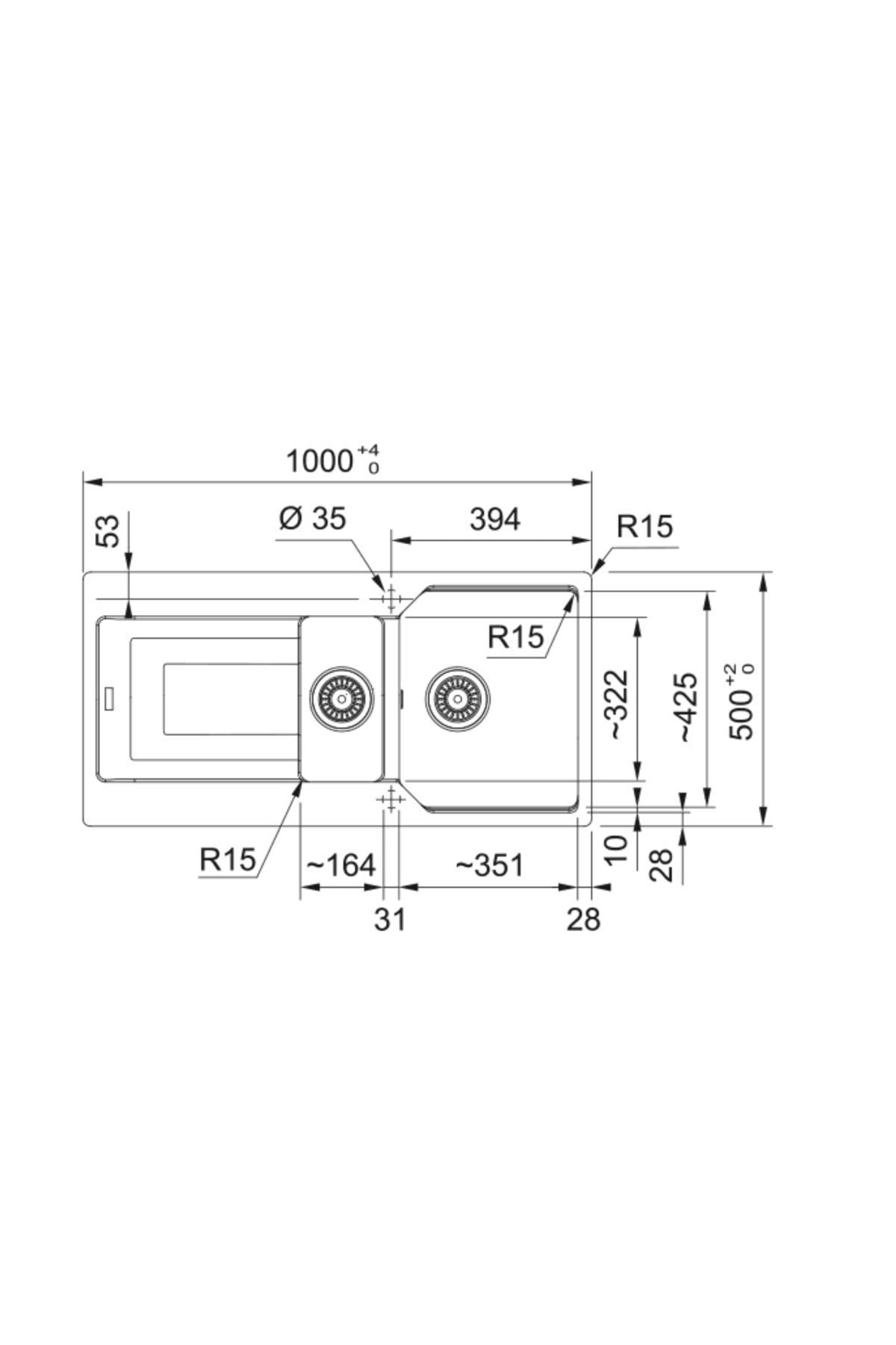 114.0688.458- Urban Ubg 651-100 Avena Granit Eviye