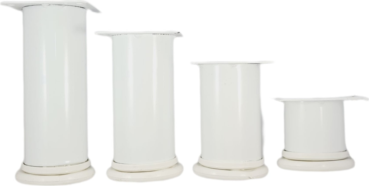 40 Lık 12 cm Beyaz Metal Yuvarlak Ayak ( 4 Adet )