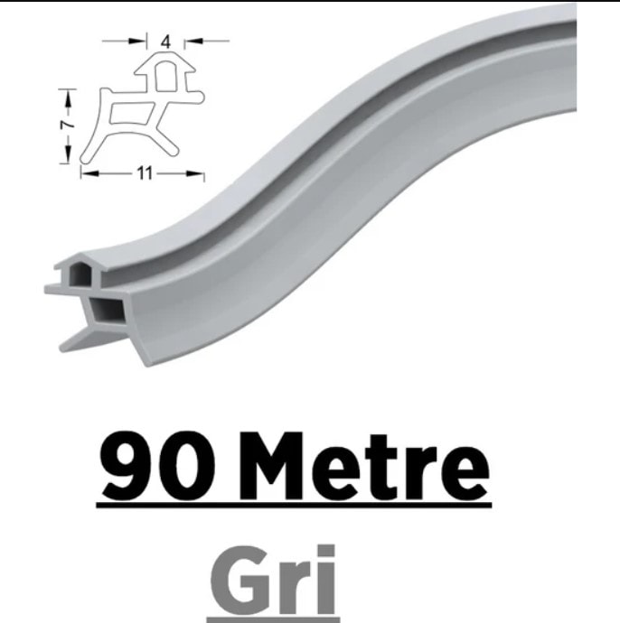 Pen Markalarının Kapı Pencere Contası Pvc Fitili 90 Metre Gri Tüm Standart Pvc Pimapen, Fıratpen, Egepen, Winsa Gibi Markalara Uygun