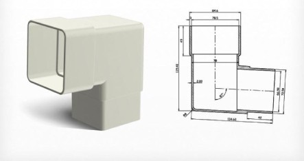 Köşeli Çatı Oluğu Profil Iniş Dirsek 90 Derece 150 mm