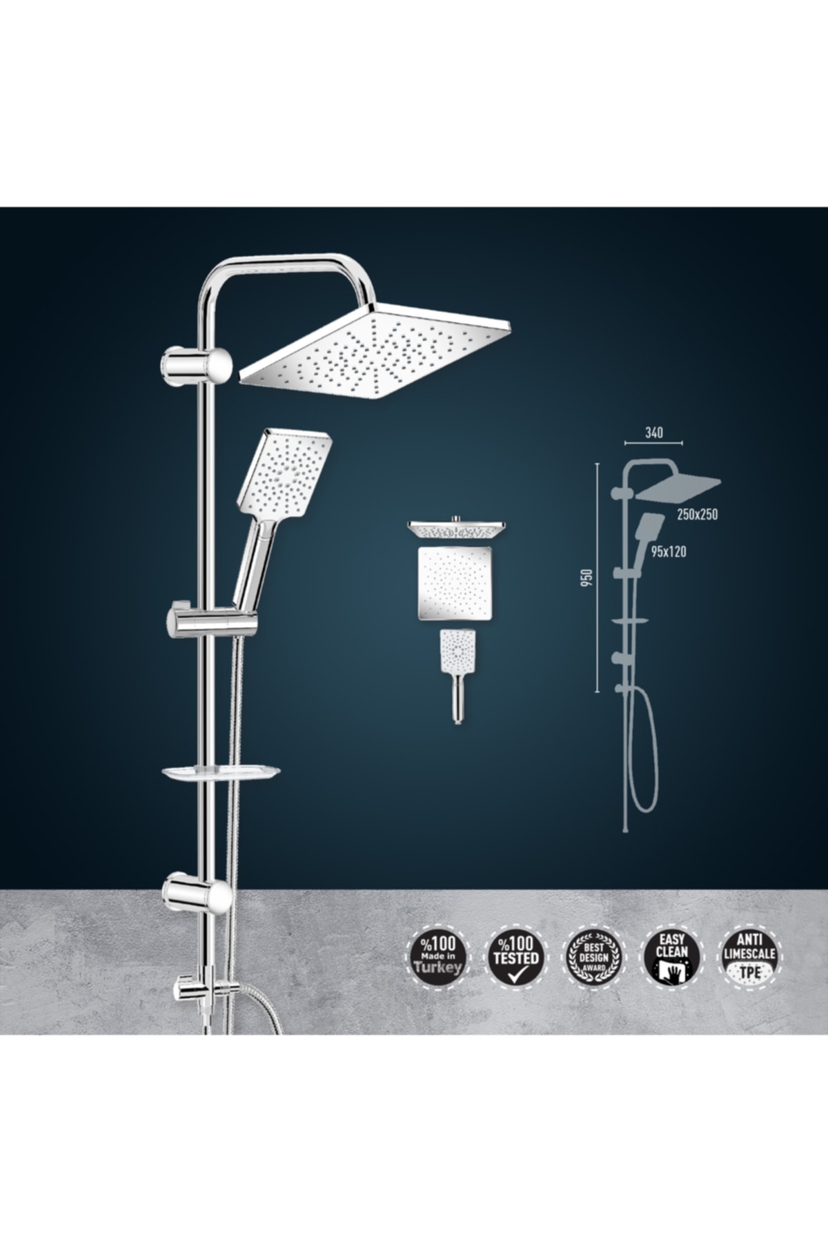 Vs-5920 Chromlux Tepe Duş Seti Vs-5920
