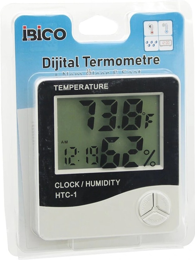 Dijital Saat - Sıcaklık - Nem Ölçer Pilli (5047)