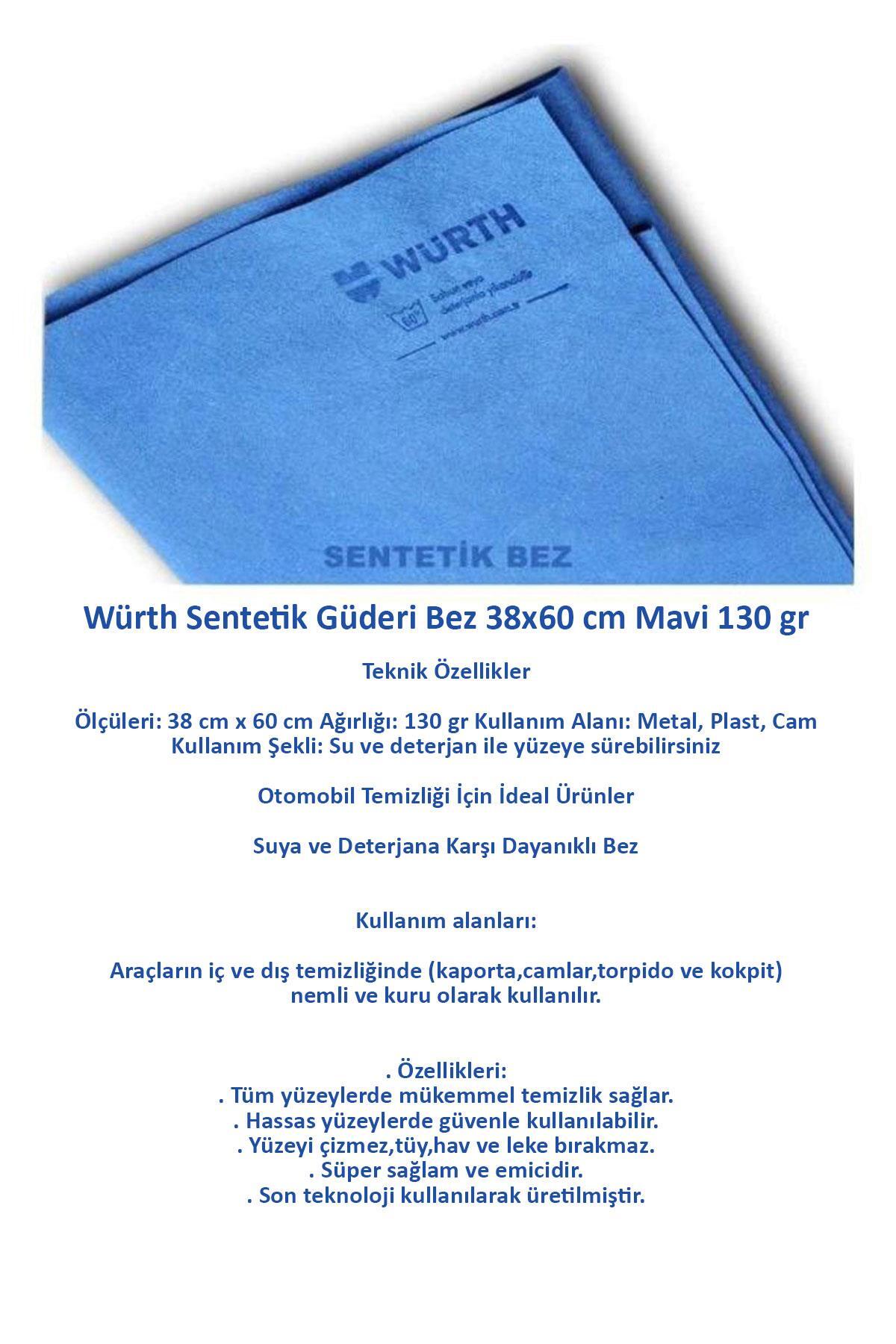 Sentetik Güderi Bez 38*60cm 130gr Mavi 10 Adet