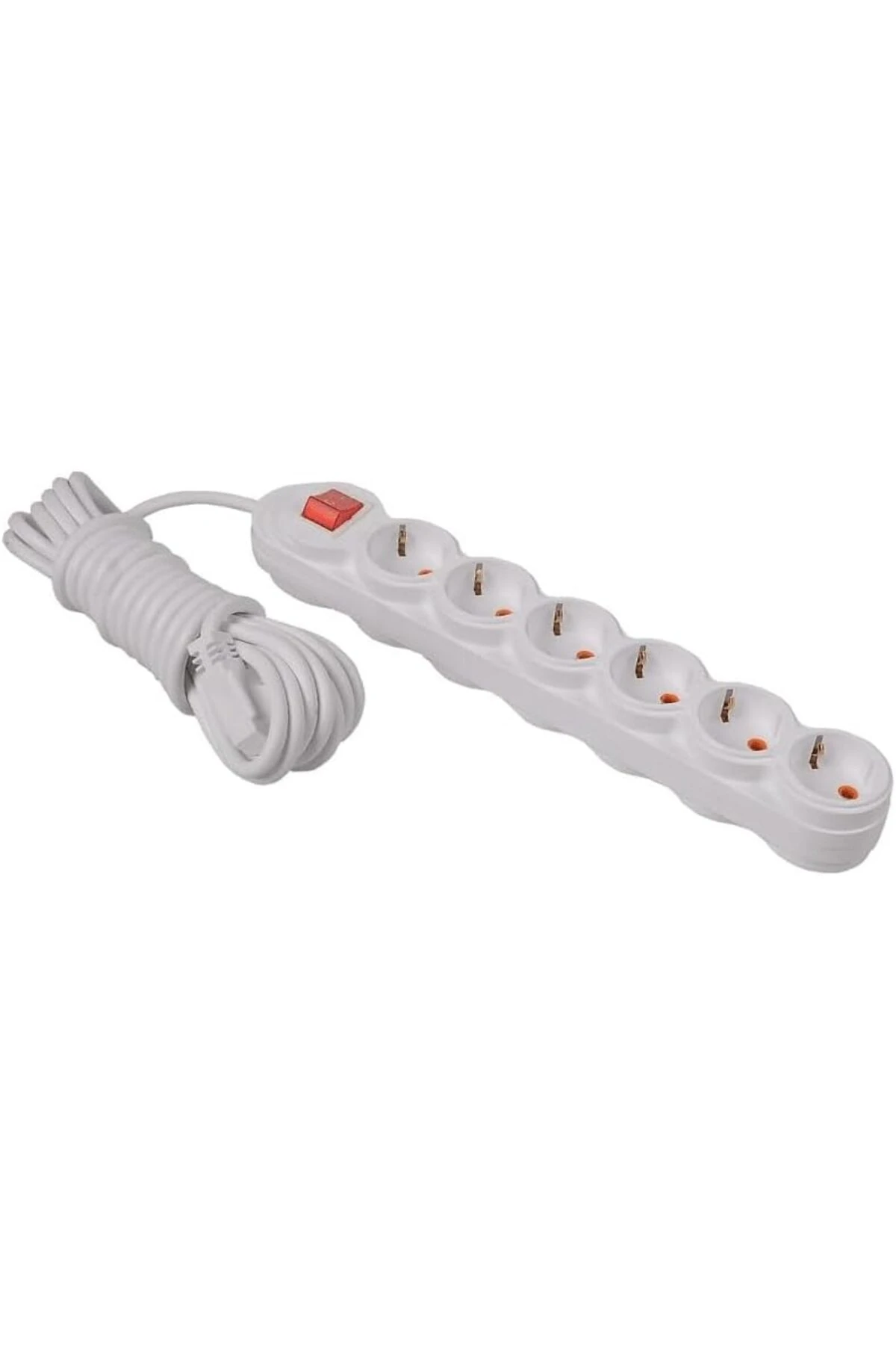 NaziraShop 3 M Çocuk Korumalı Tuş Kapamalı Topraklı Anahtarlı Priz Beyaz 1096638