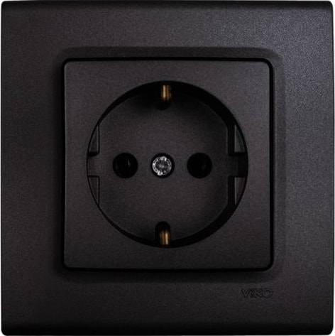 Linnera Life Serisi Gece Siyahı Topraklı Priz Çerçeveli