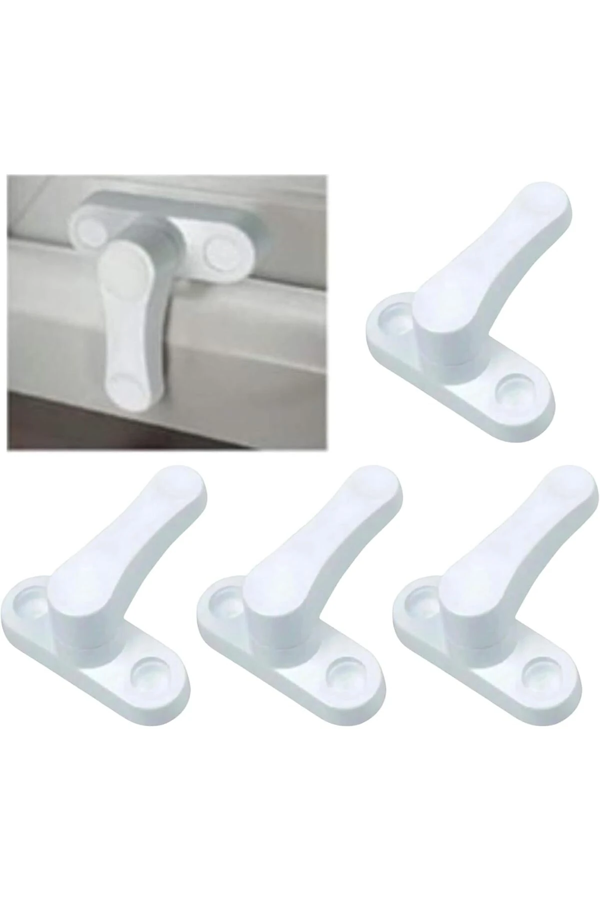 5 Adet Kapı Pencere Hırsız Çocuk Emniyet Kilidi Mandalı Pvc Çekmeli 360 Derece Dönebilir 1155328