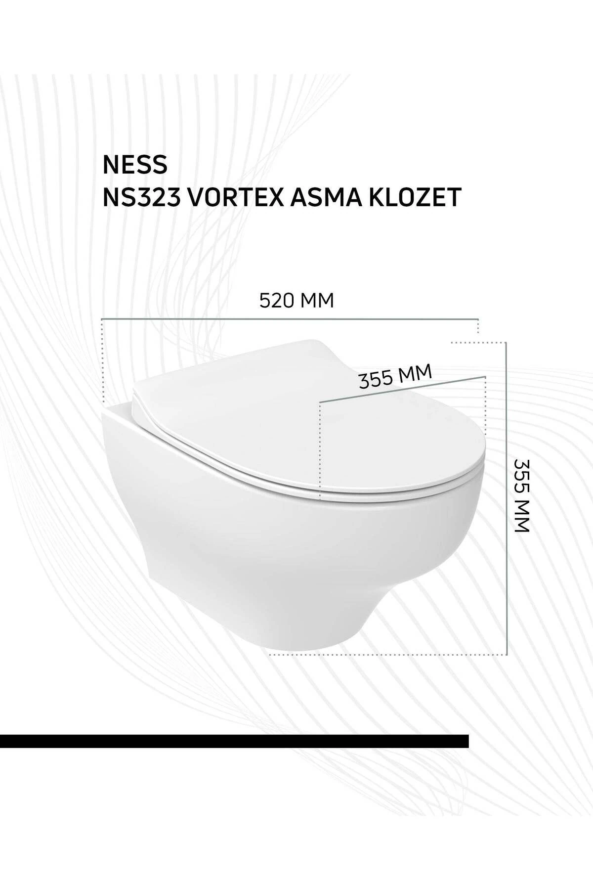 Ness Vortex Asma Klozet ve Kapak Seti